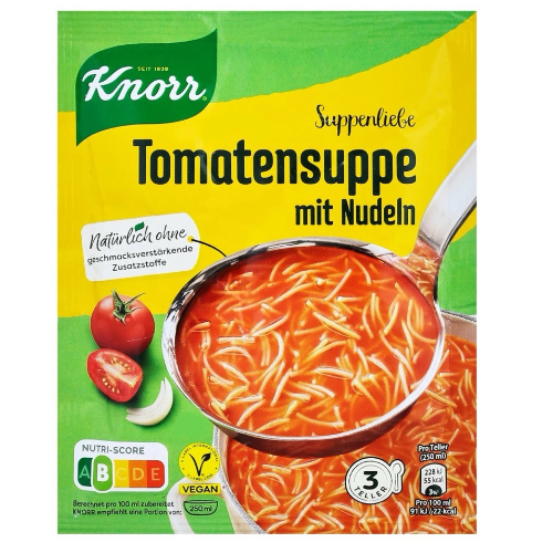 Knorr Tomatensuppe mit Nudeln 62g.