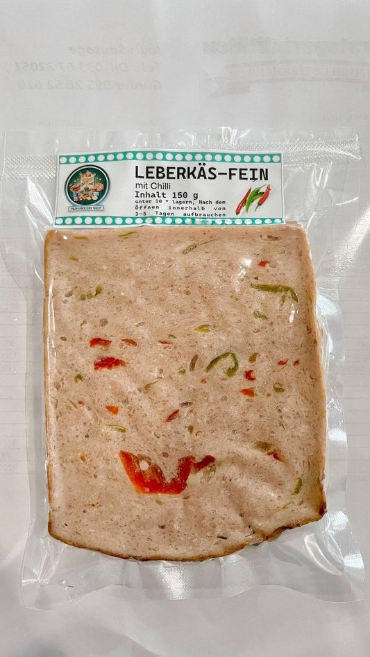 LEBERKÄS-FEIN mit Chilli 150g.